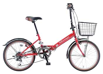 【美品】フォルクスワーゲン　折りたたみ自転車　ブリヂストン製 フォルクスワーゲン 自転車（色：レッド系）｜車、バイク